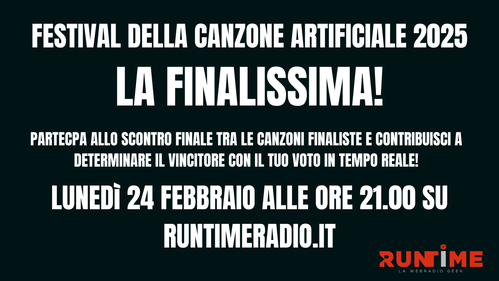 Immagine di apertura: Si alza il sipario sulla finalissima del Festival della Canzone Artificiale 2025!
